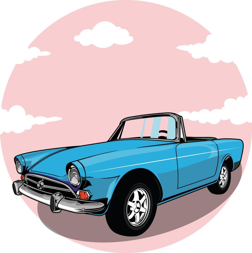 Classic car toy illustration design 4 vector