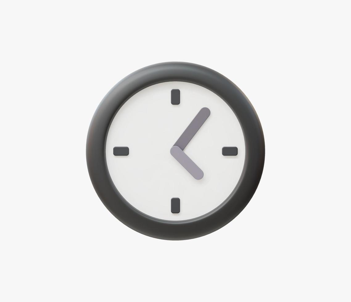 3d Realistic Clock Icon vector illustration.