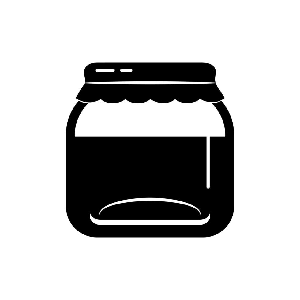 Black and white silhouettes of various jar. Icon of jar, containers and packaging isolated. Vector illustration
