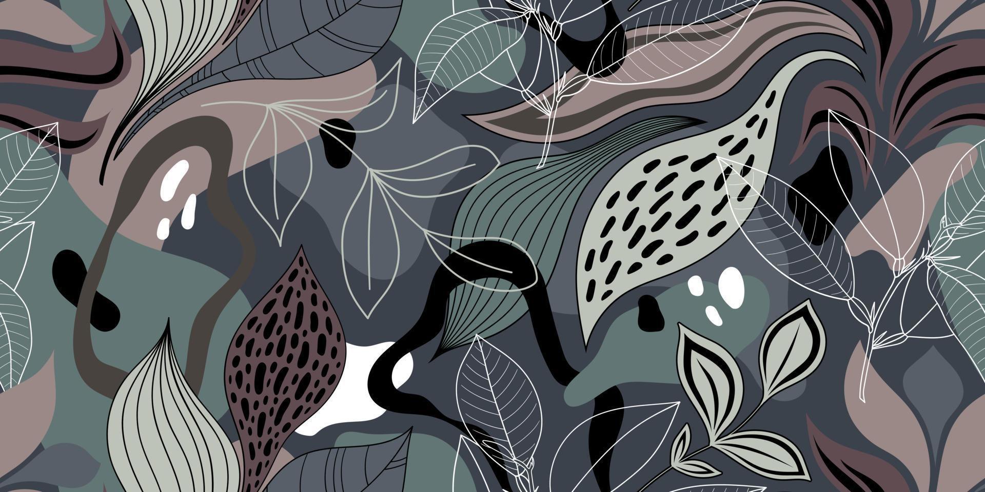 VECTOR SEAMLESS LIGHT BLUE BACKGROUND WITH MULTICOLORED ABSTRACT SPOTS AND TWIGS