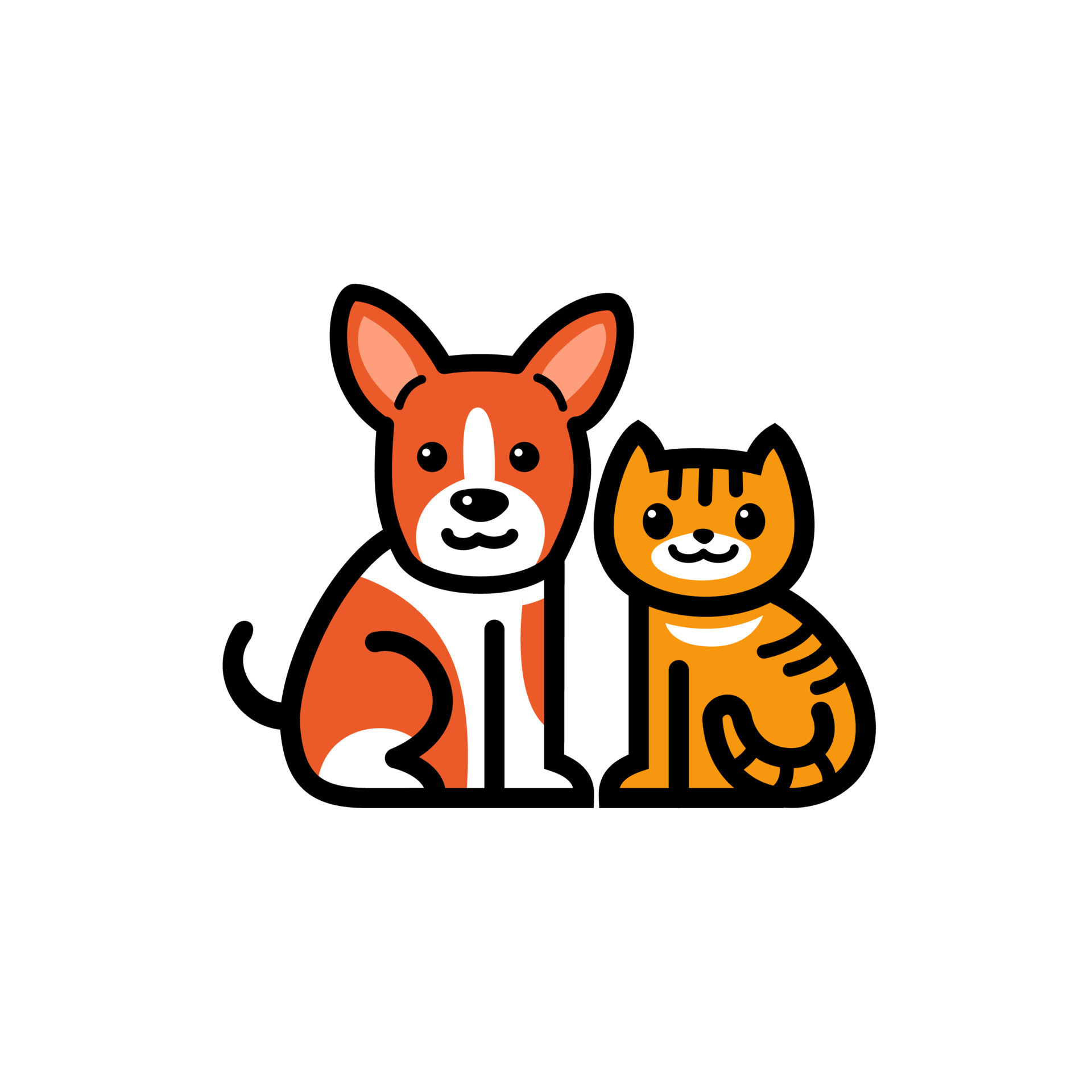 adorable Dog and cute cat vector cartoon illustration design ...