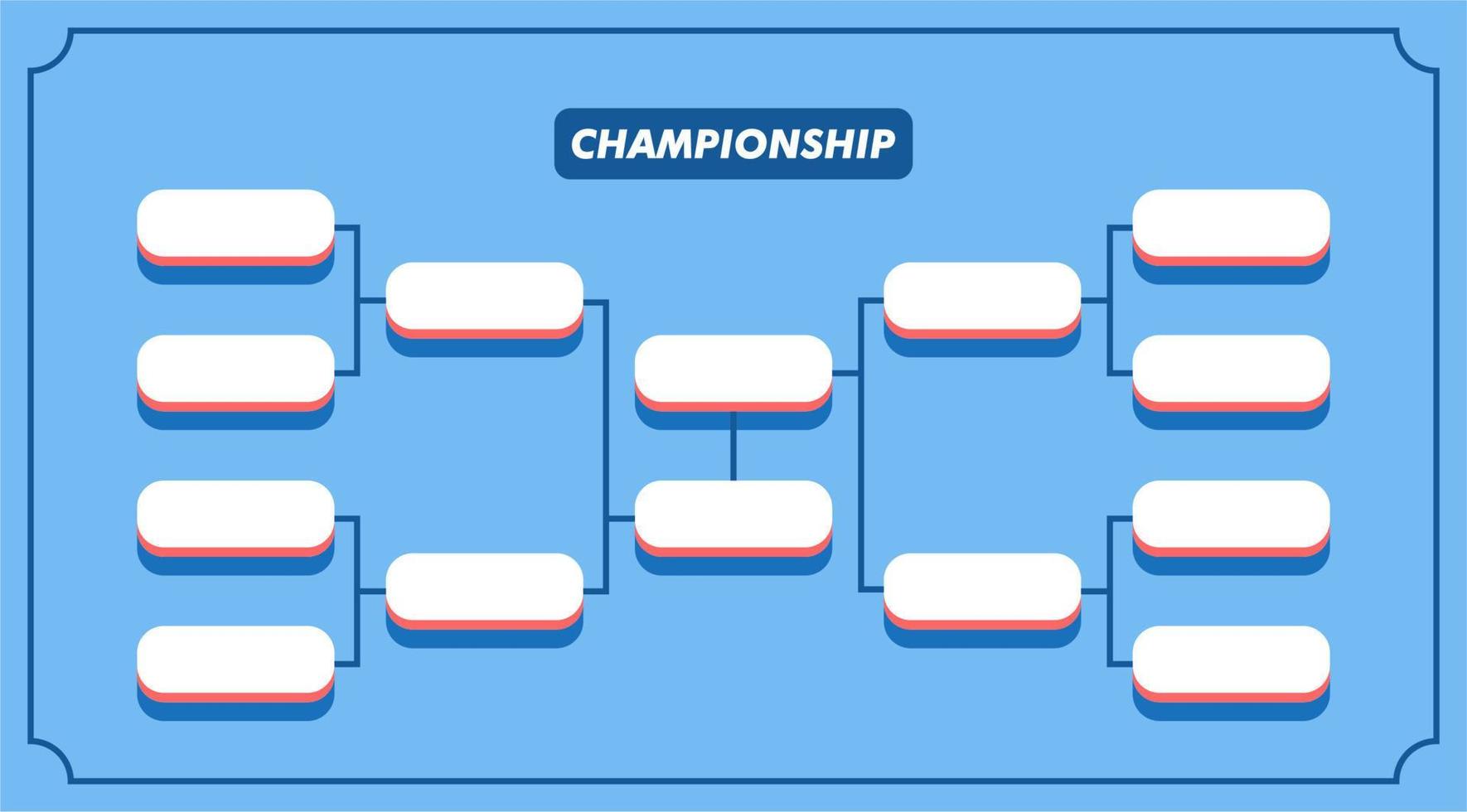 sport game tournament championship contest stage layout, double elimination bracket board chart vector with champion trophy prize icon illustration background