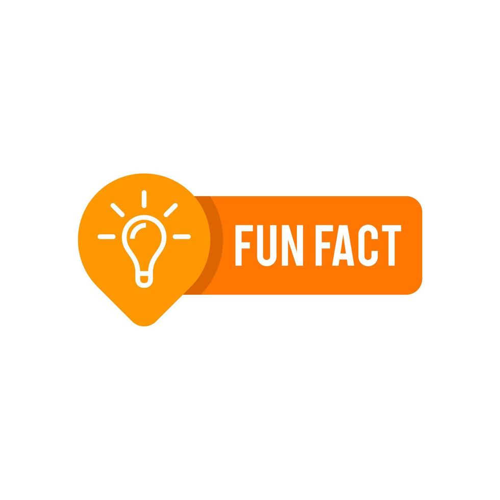Fun Fact vector template post with idea bulb light icon sticker for social media background, quick tips blank template fyi modern graphic label vector