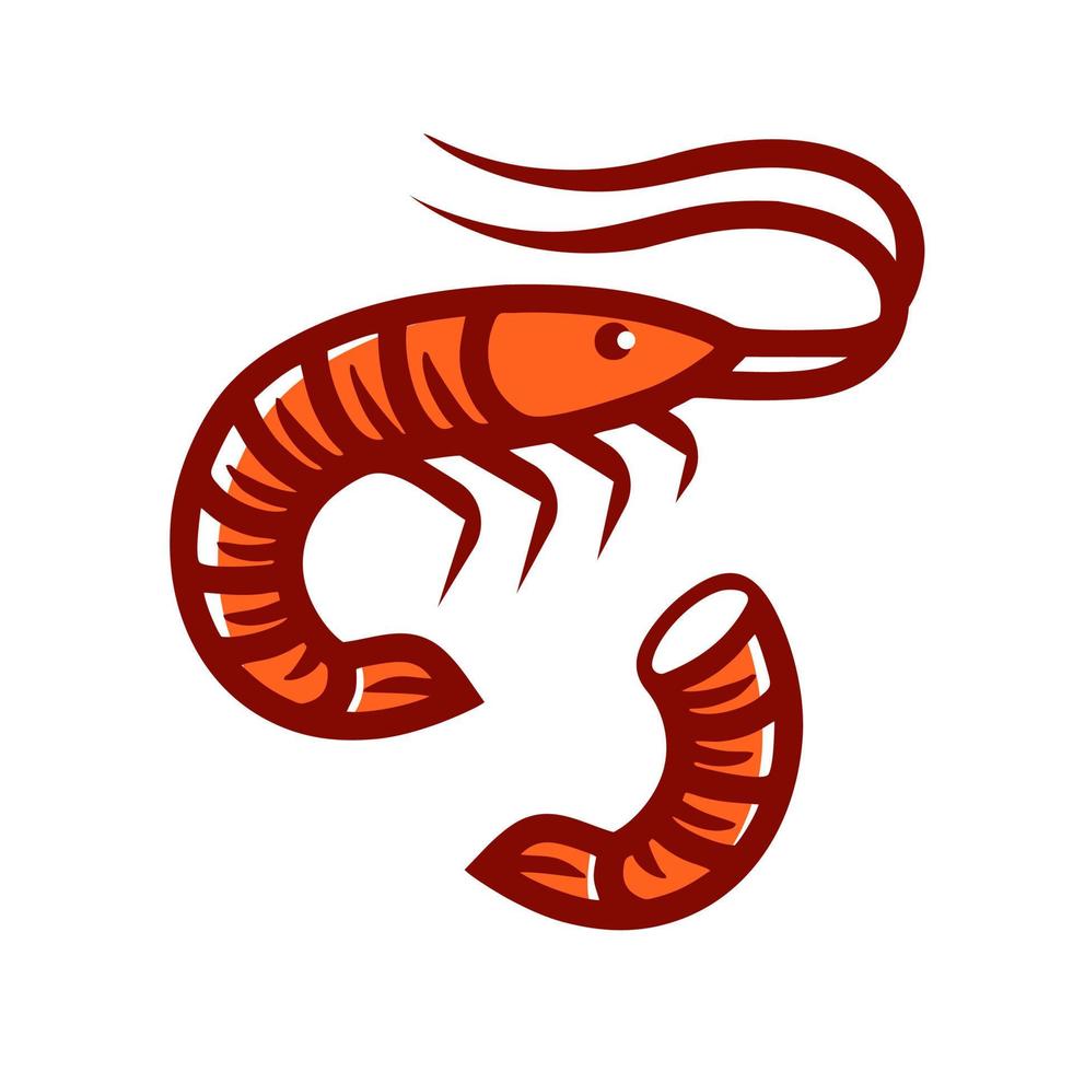 conjunto de vectores de camarones, ilustración de mariscos de gambas aislada en fondo blanco, elemento de diseño para ingredientes alimentarios, gráfico vectorial de conjunto de mariscos