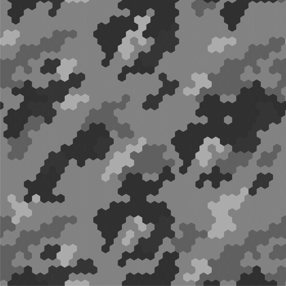 camuflaje hexagonal militar de patrones sin fisuras, vector de fondo de textura de tela del ejército