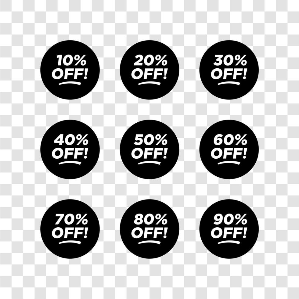 discount black vector special offer labels set. Discount tag promotion template. Coupon offer.black friday Modern vector illustration