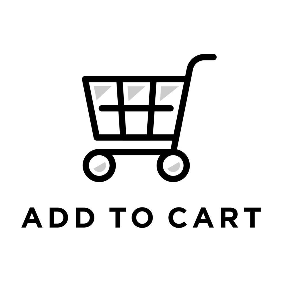 agregar al icono de vector de carrito de compras para tienda en línea, botón de diseño de icono de tienda de tienda web en línea