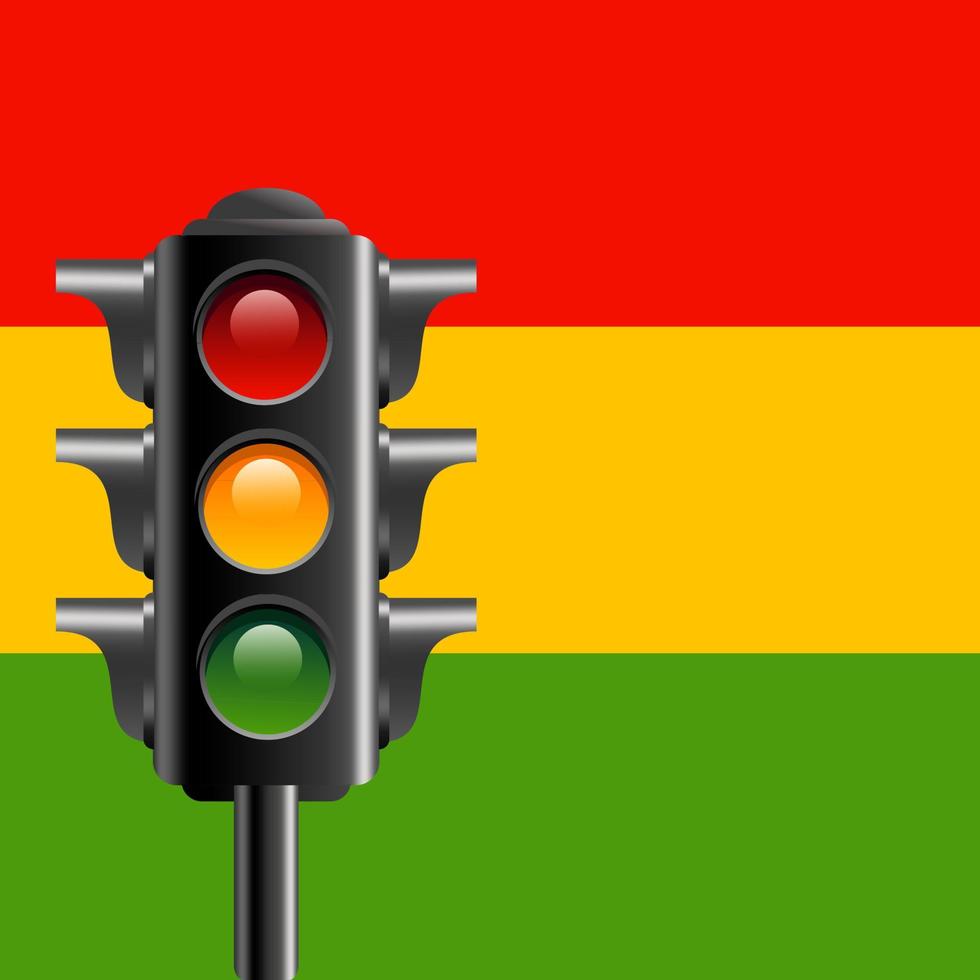 Traffic light vector with red, yellow and green light icon clipart in realistic 3d vector illustration style , isolated on white background