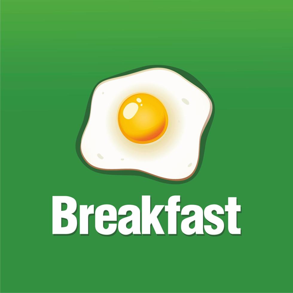 Fried egg vector Illustration. Breakfast food poster, sunny side up with oil. Omelette scrambled egg