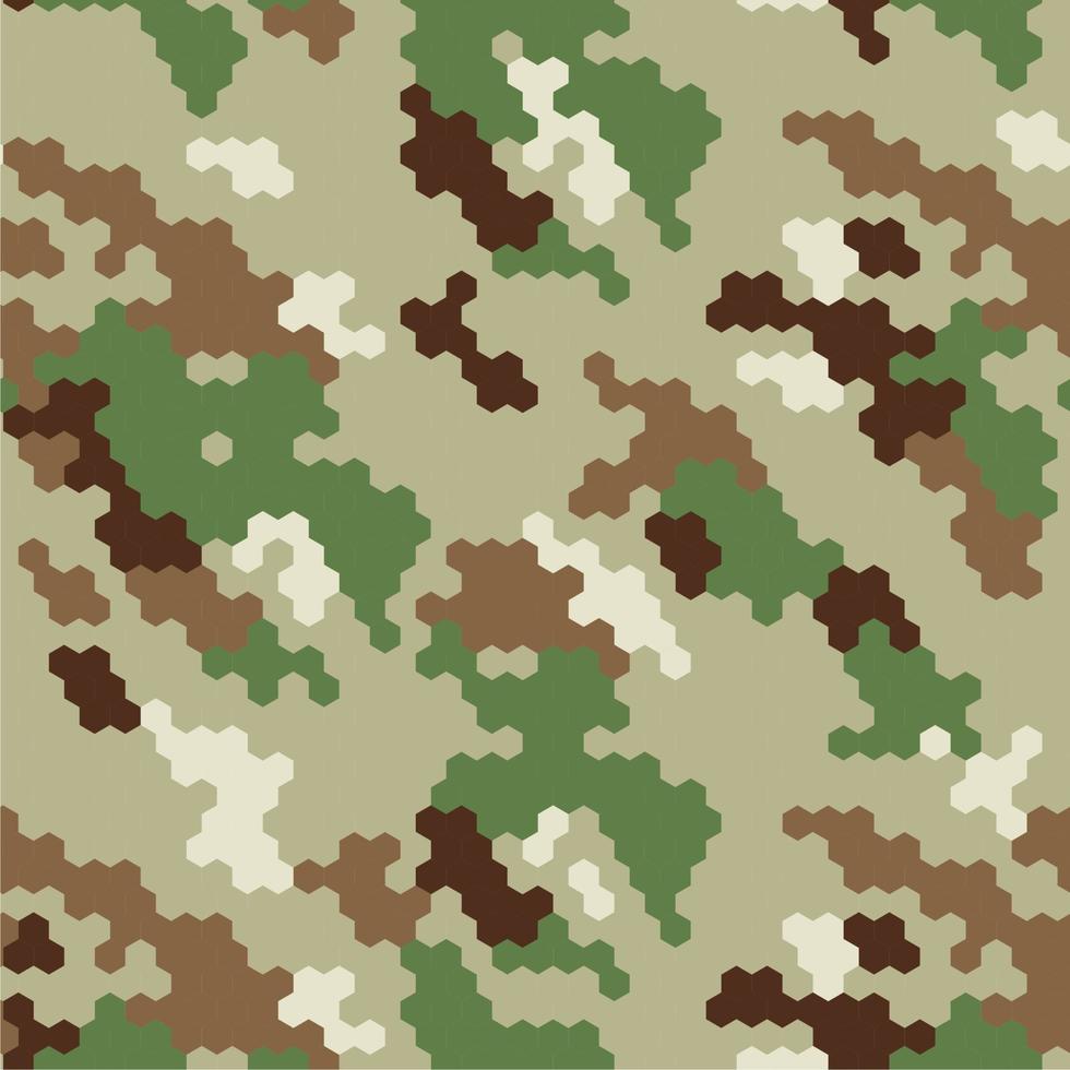 hexagonal camouflage military seamless pattern, army cloth texture background Vector
