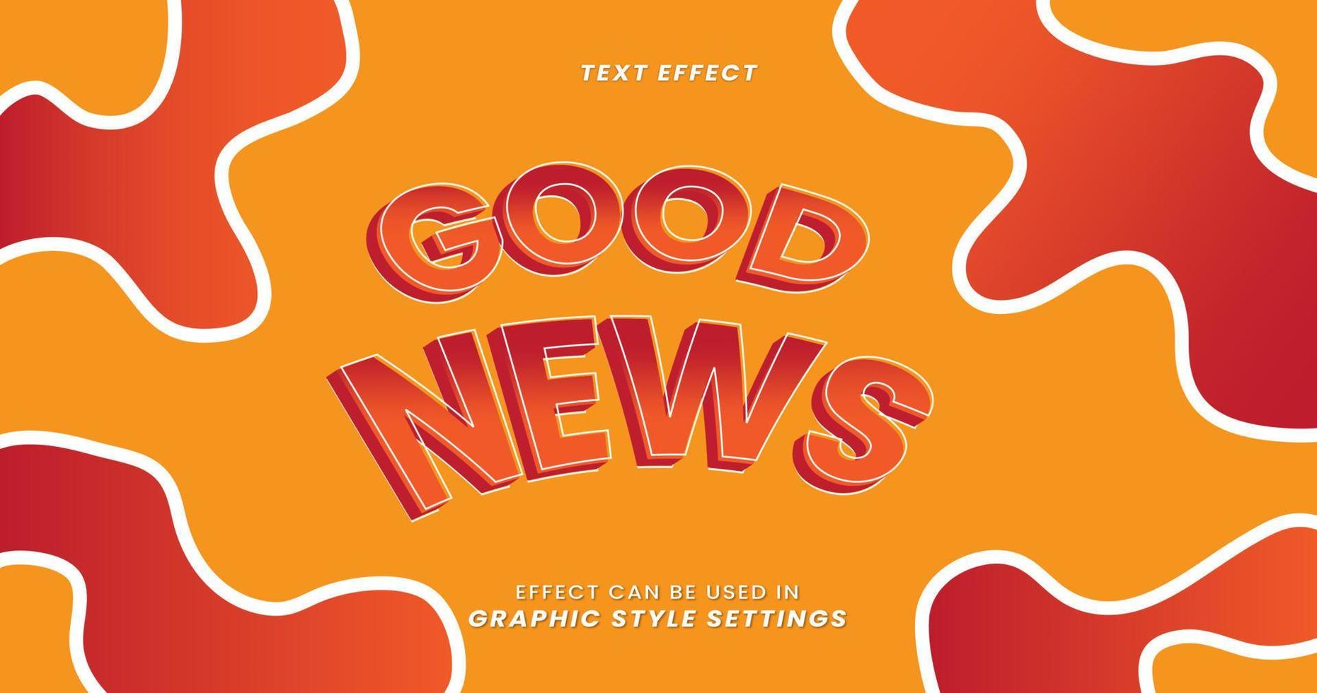 Good News Text Effect with 3D Letters vector