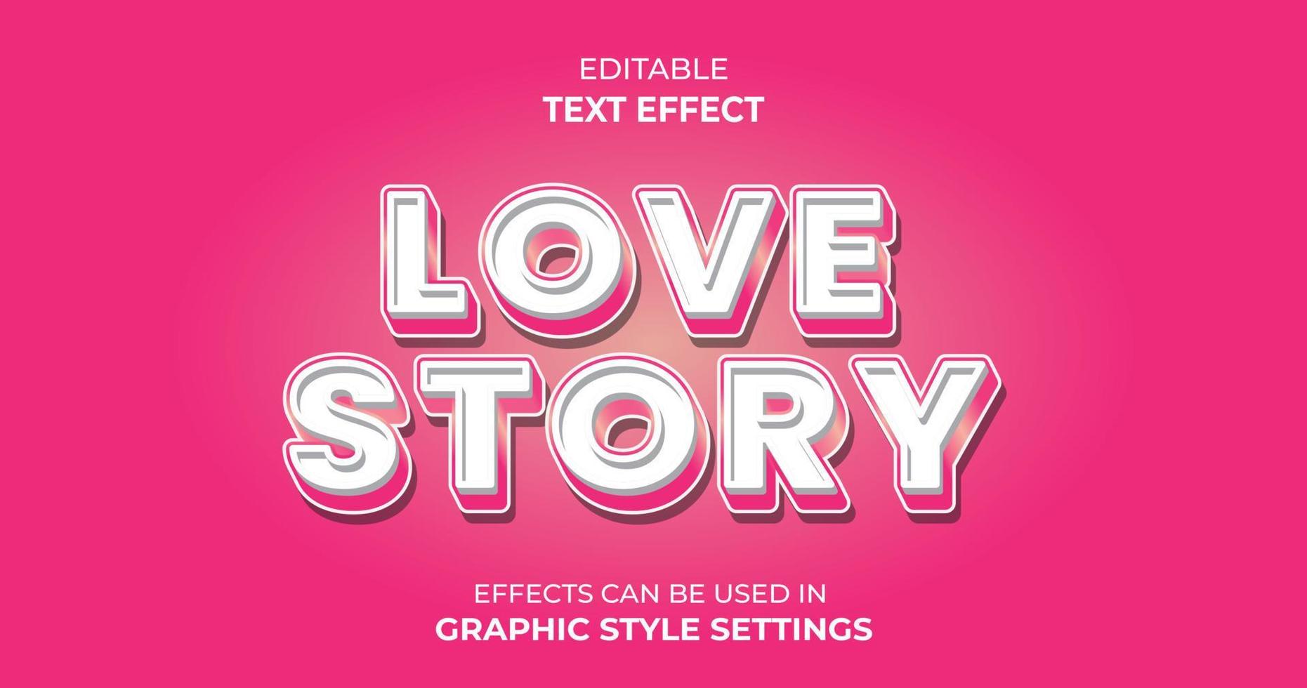 Love Story Text Effects with 3D letters vector