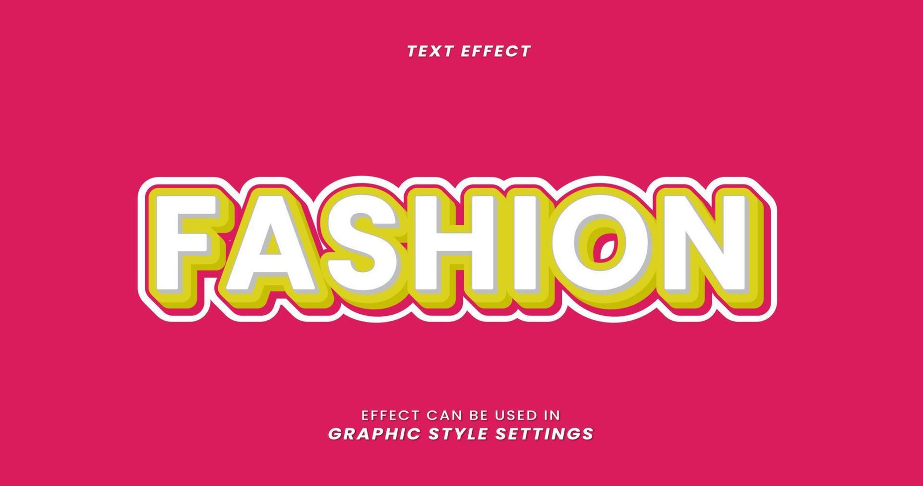 Fashion Text Effect with 3D Letters vector