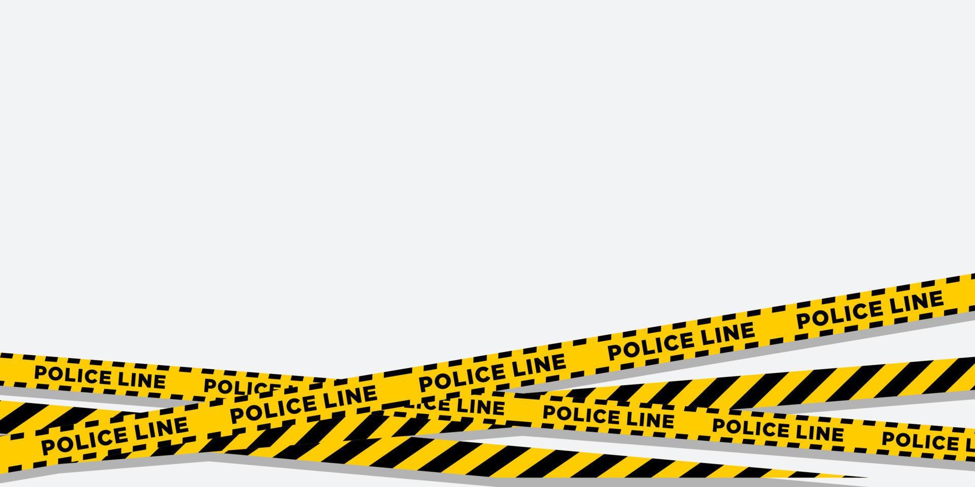 black and yellow police line tapes vector. Caution lines isolated with