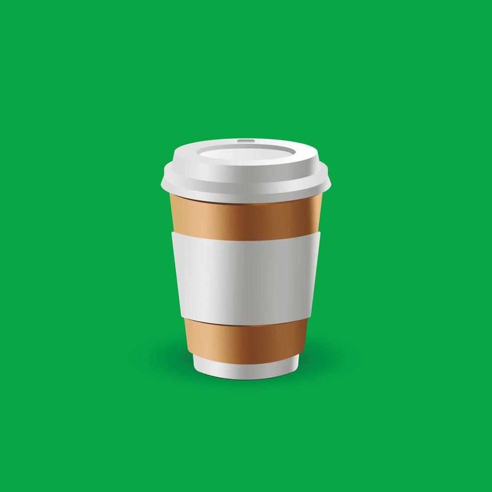 Disposable paper coffee cup. Plastic cup. vector illustration.