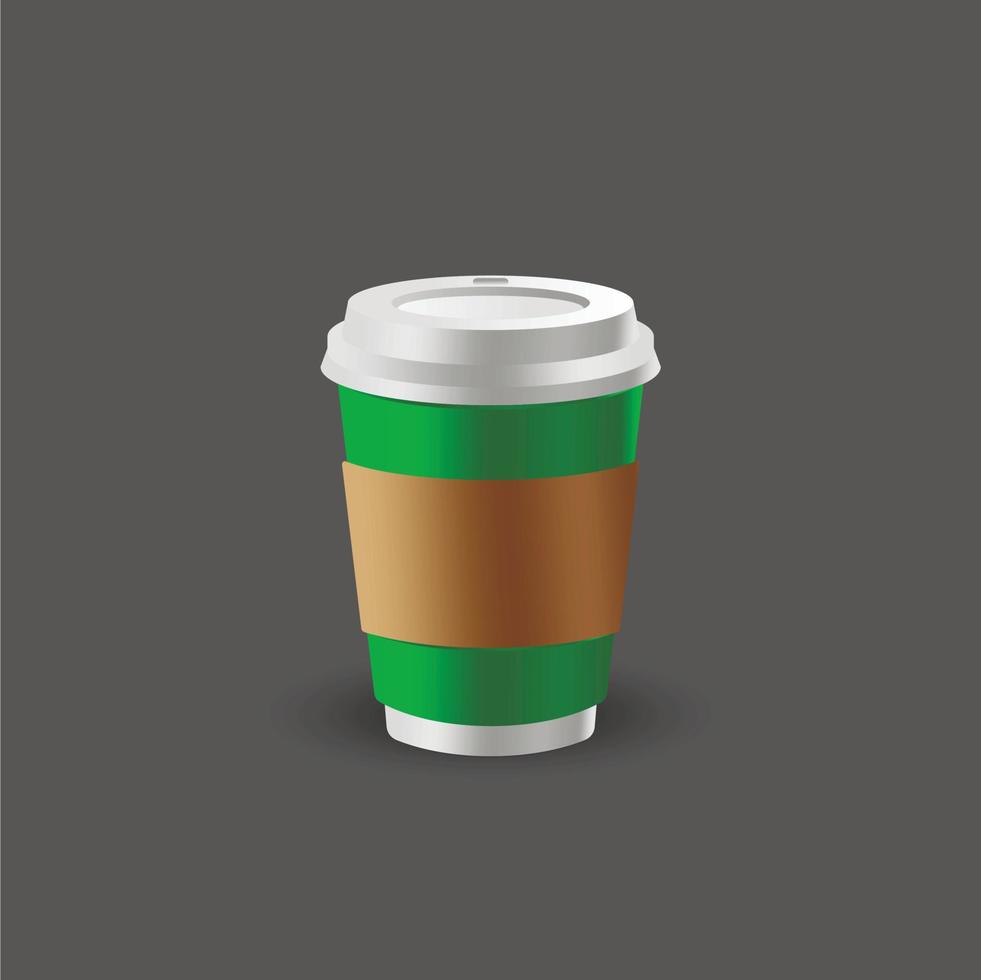 Disposable paper coffee cup. Plastic cup. vector illustration.