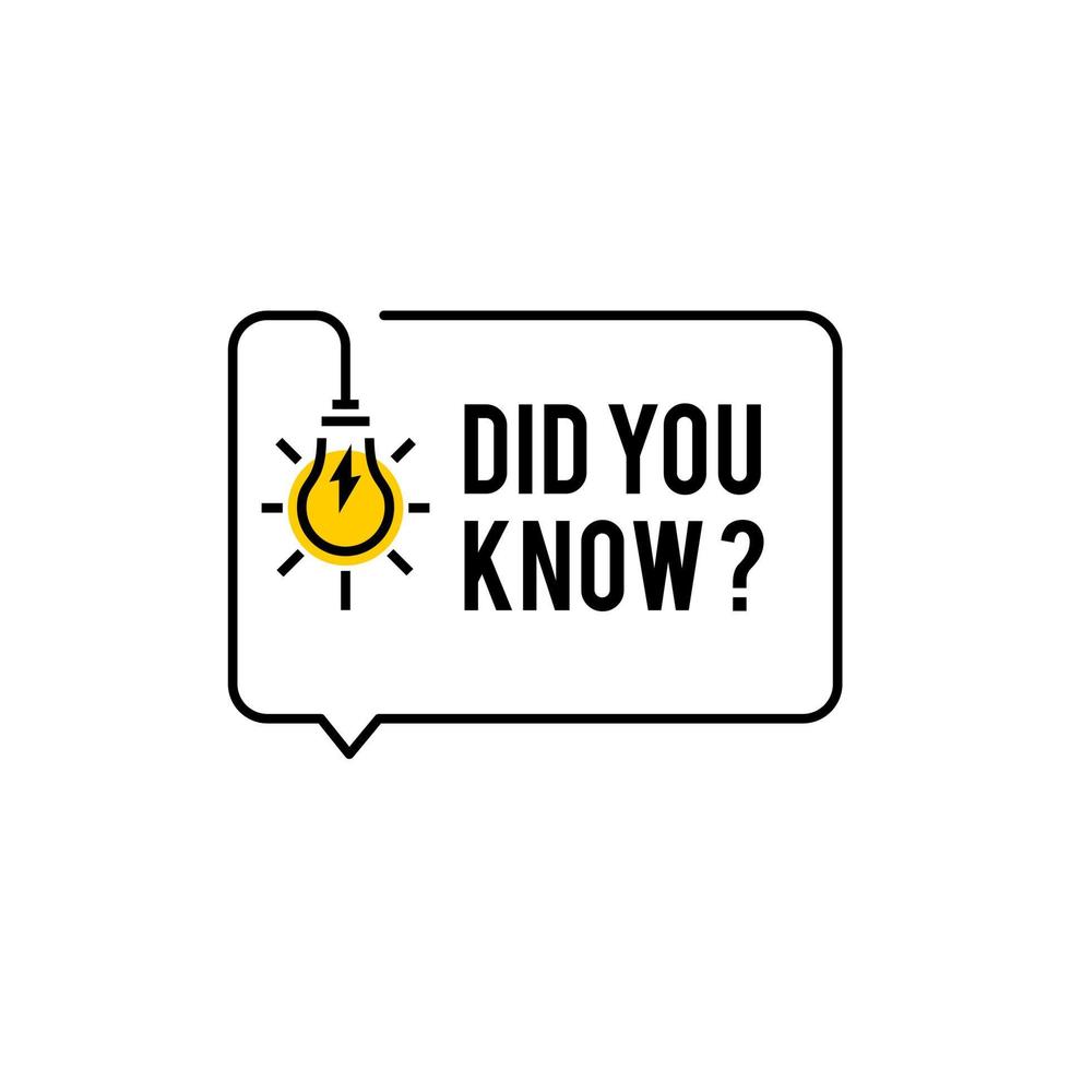 Did you know vector template post icon for Social media background, fun fact blank template fyi vector