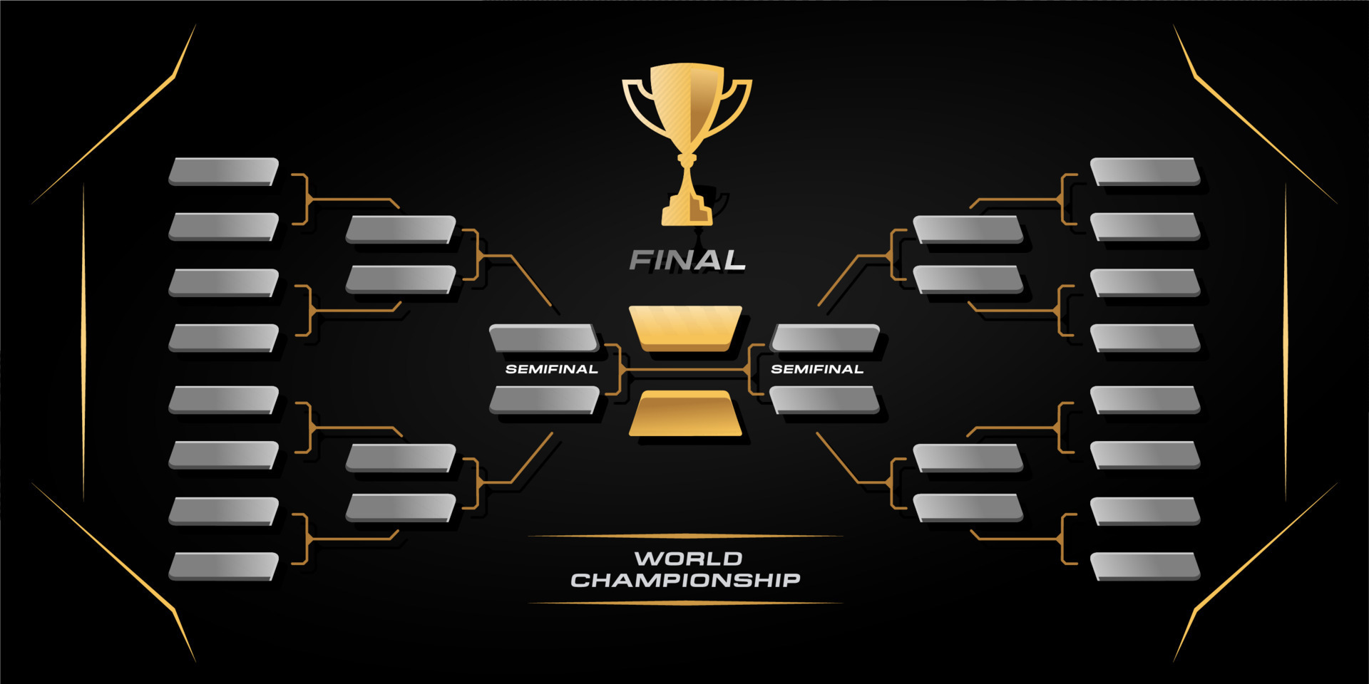 black and gold elegant sport game tournament championship contest stage
