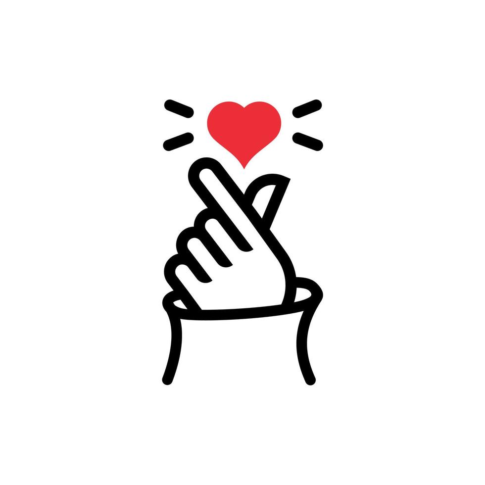 korean heart finger i love you sign icon vector illustration, i heart ...