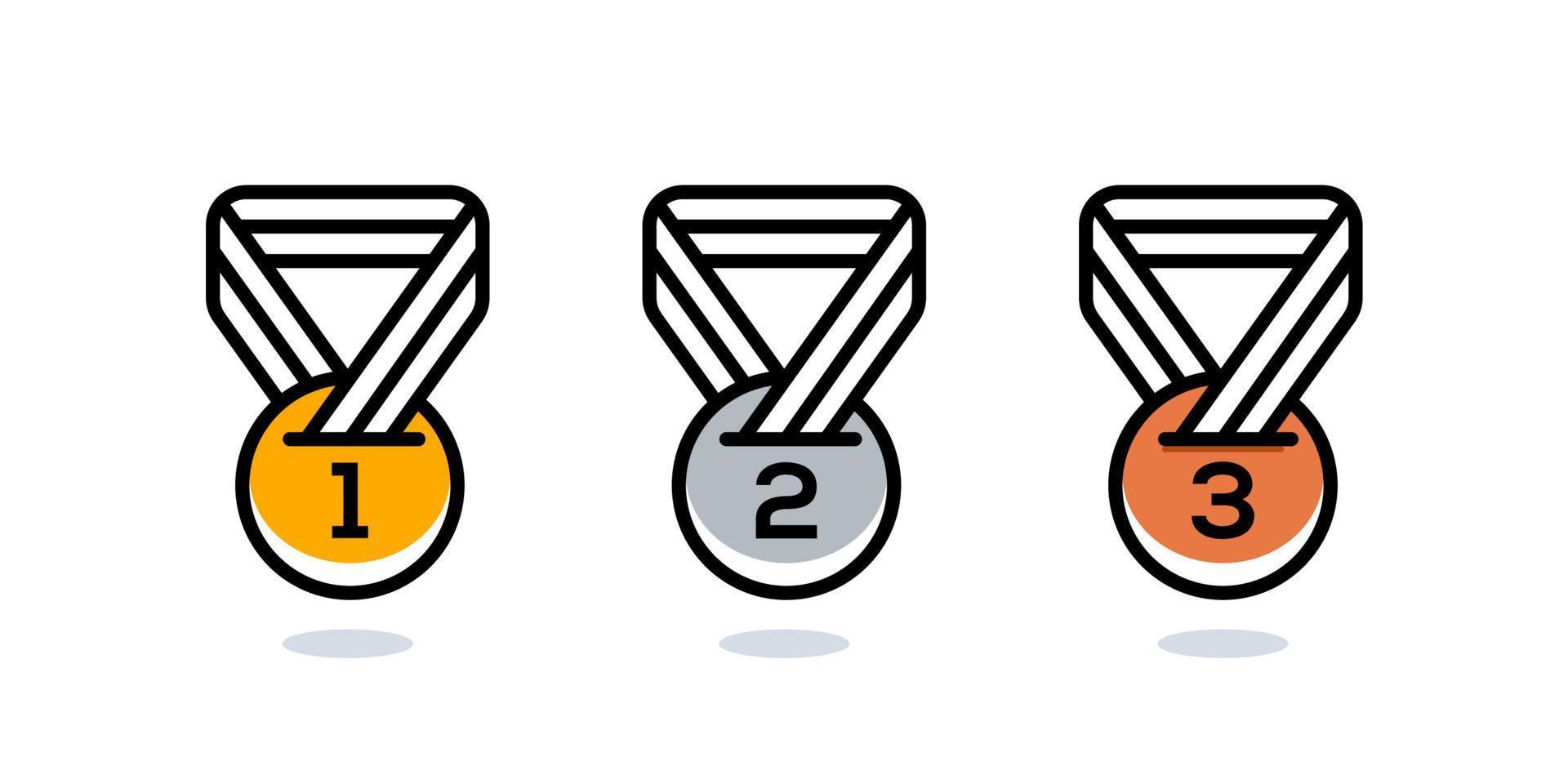 1st 2nd 3rd medal first place second third award winner badge guarantee winning prize ribbon symbol sign icon logo template Vector clip art illustration