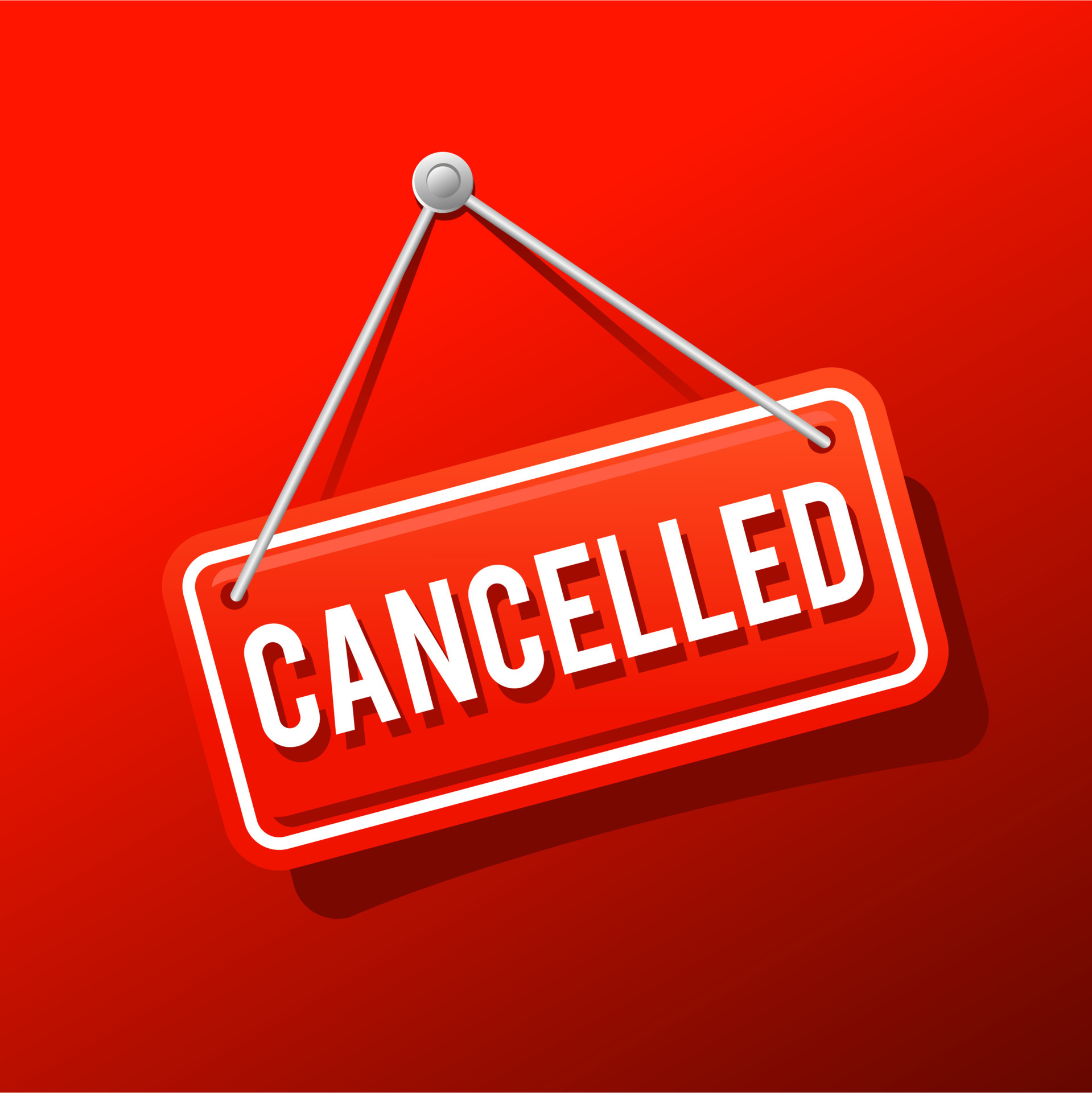 hanging cancelled stamp. cancelled square sign. vector element icon in