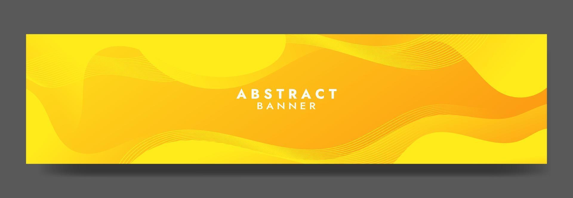 Abstract Yellow Fluid Wave Banner Template vector