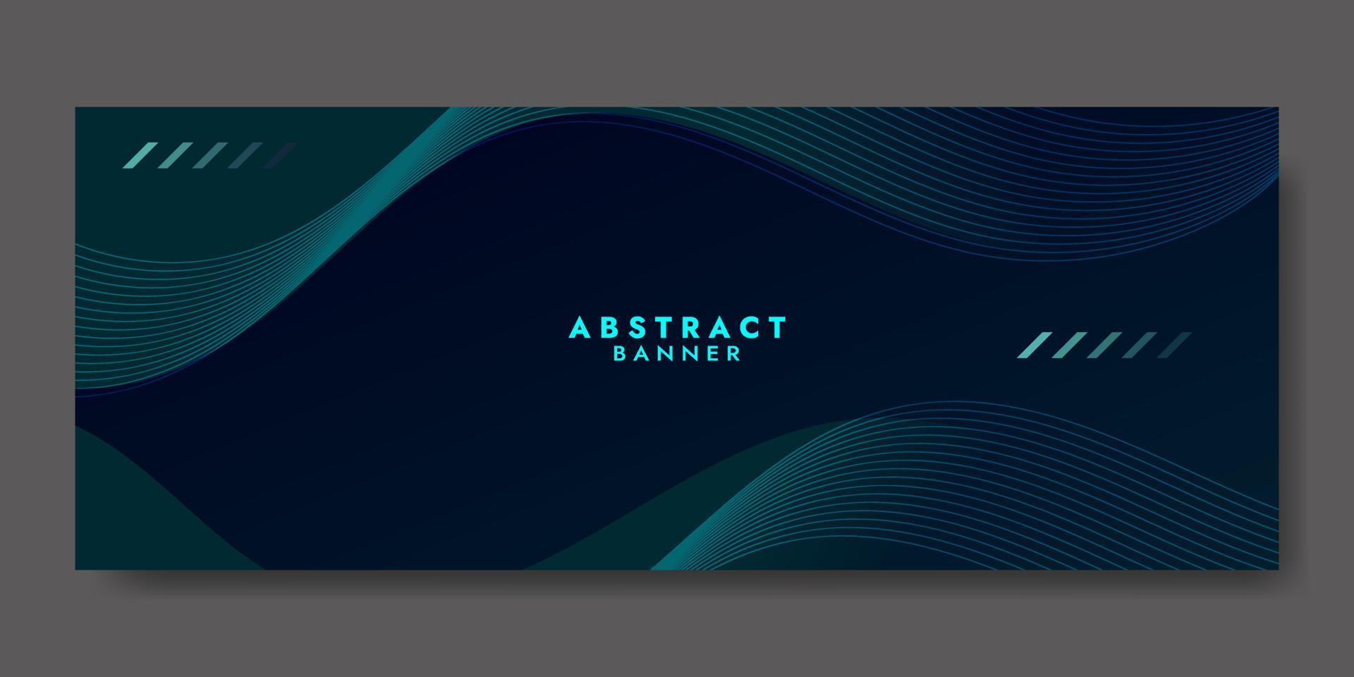 Abstract Dark Blue Fluid Wave Banner Template vector