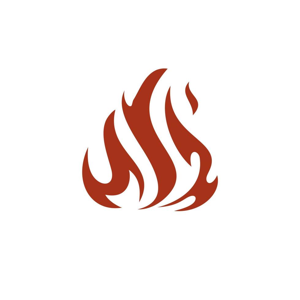 Red Fire flame logo vector design, bonfire camp fire Illustration icon isolated on white background