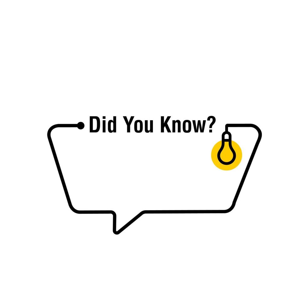 Did you know vector template post icon for soicial media background, fun fact blank template fyi vector