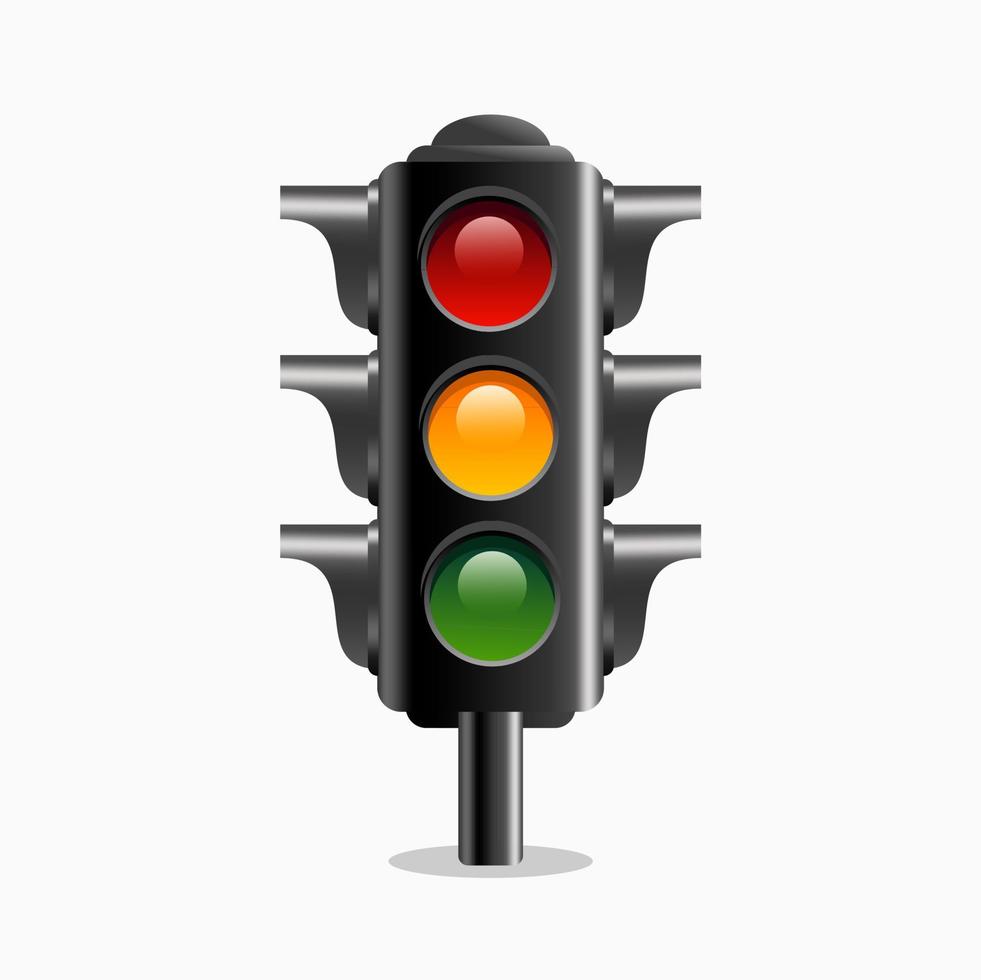 Traffic light vector icon clipart in realistic 3d vector illustration style , isolated on white background