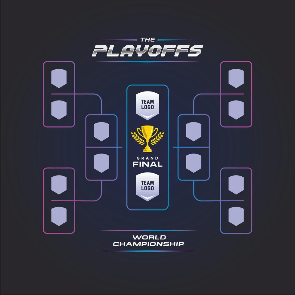 competition bracket vector with golden cup. sport game tournament championship contest stage layout, double elimination bracket board chart vector with champion trophy prize icon illustration