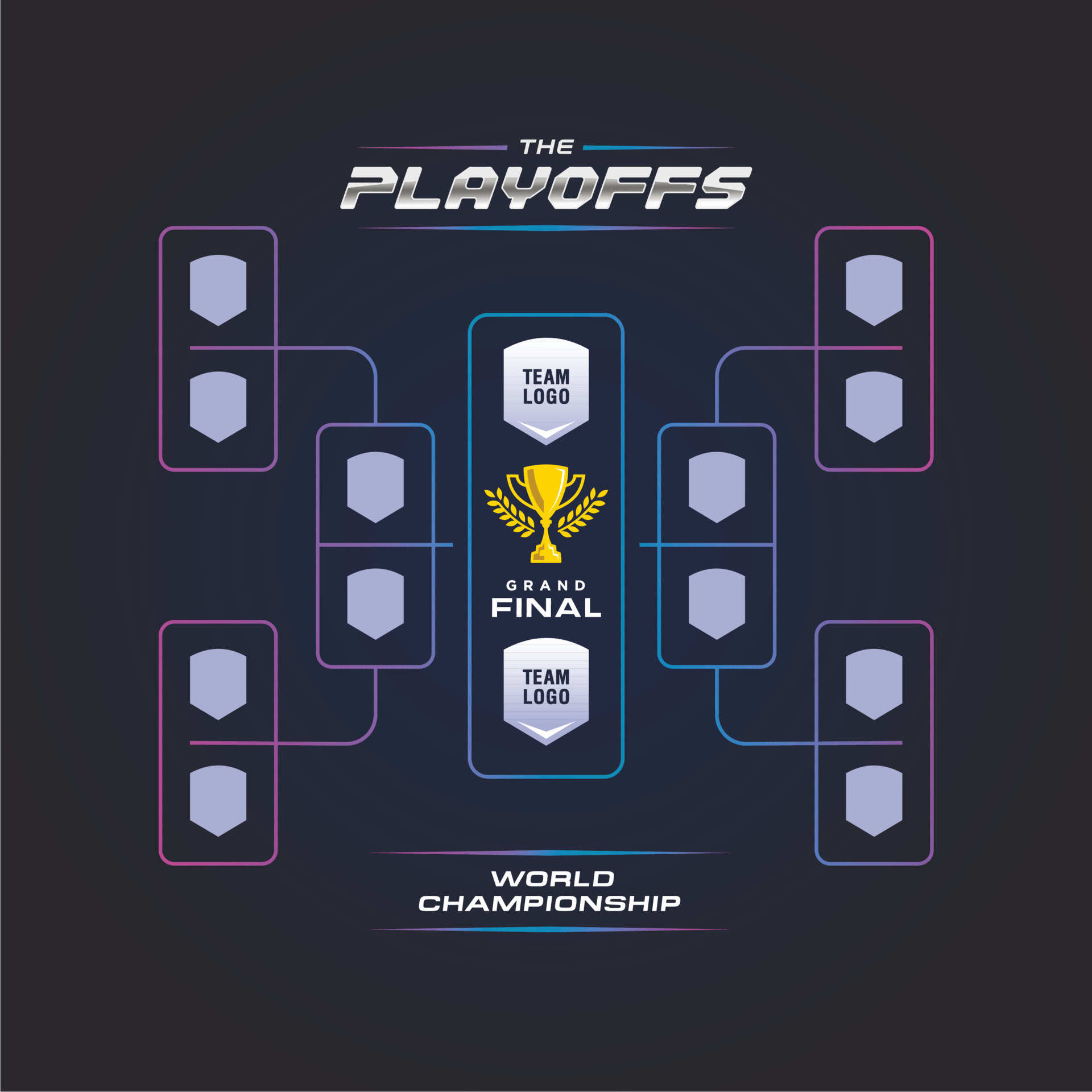 competition bracket vector with golden cup. sport game tournament ...