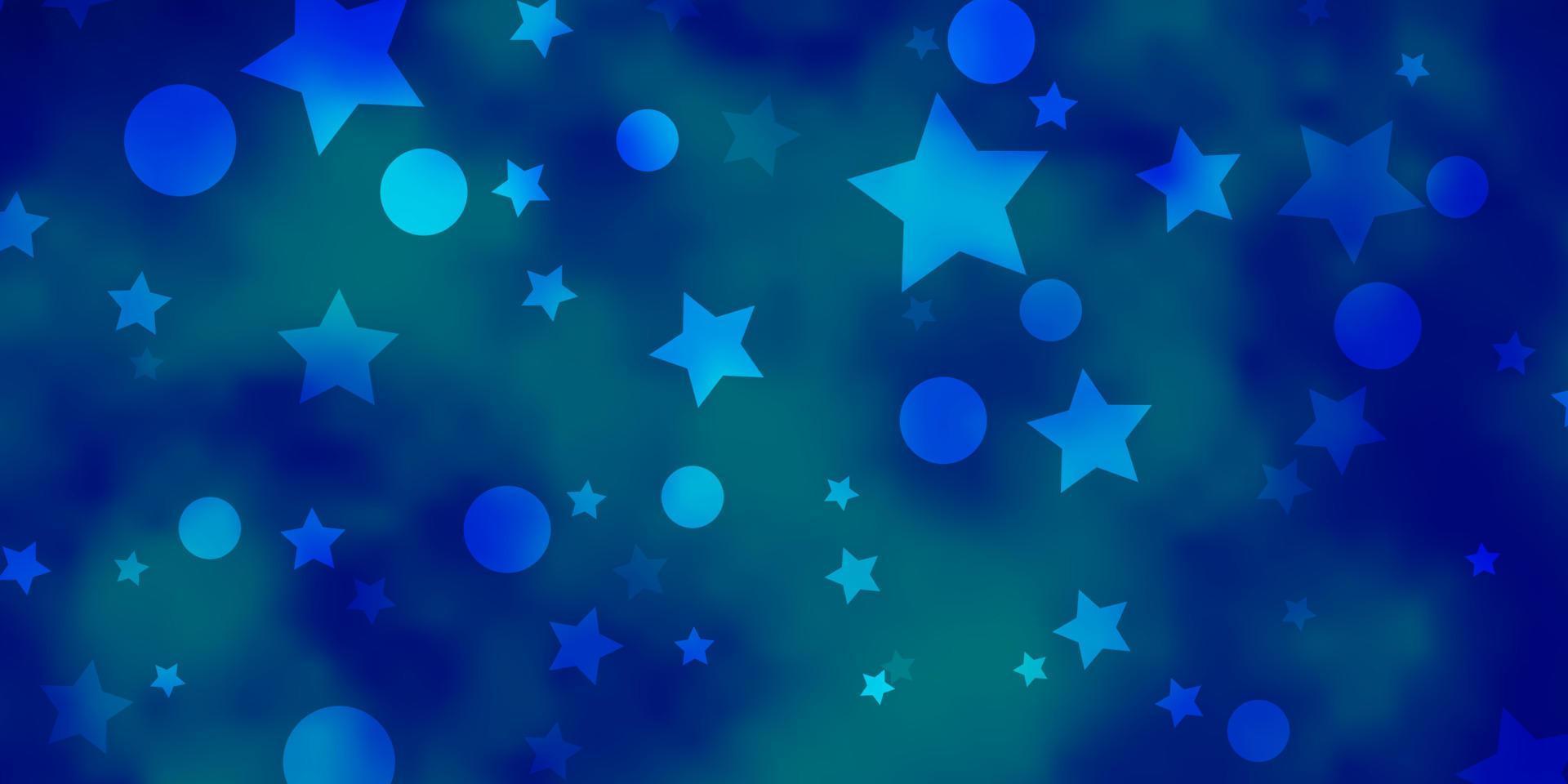 diseño de vector azul claro con círculos, estrellas.