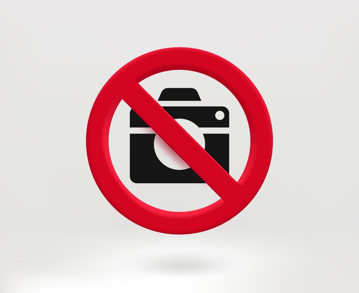 Do not shoot concept with camera icon. 3d vector illustration