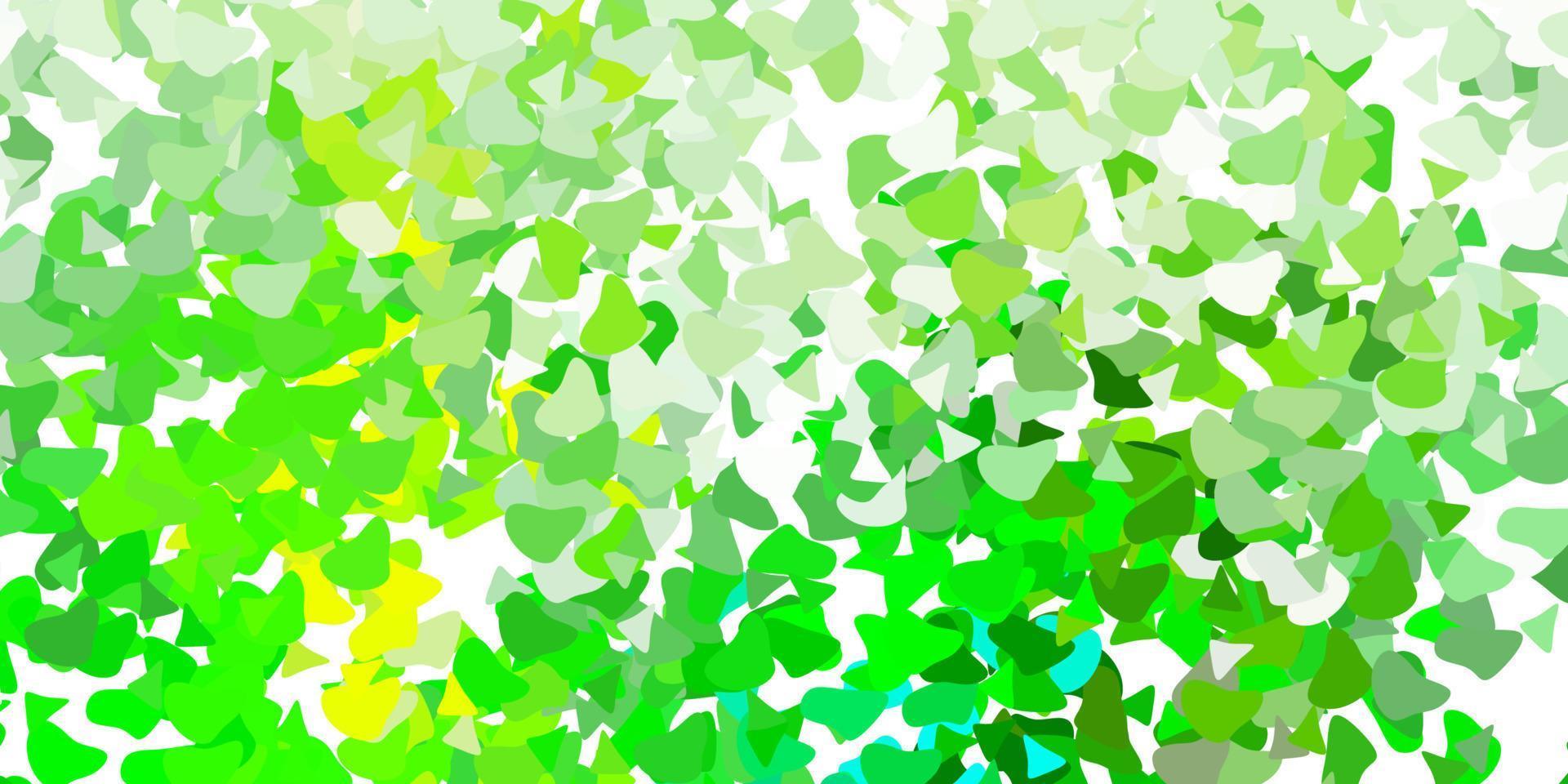 Light green, yellow vector background with random forms.