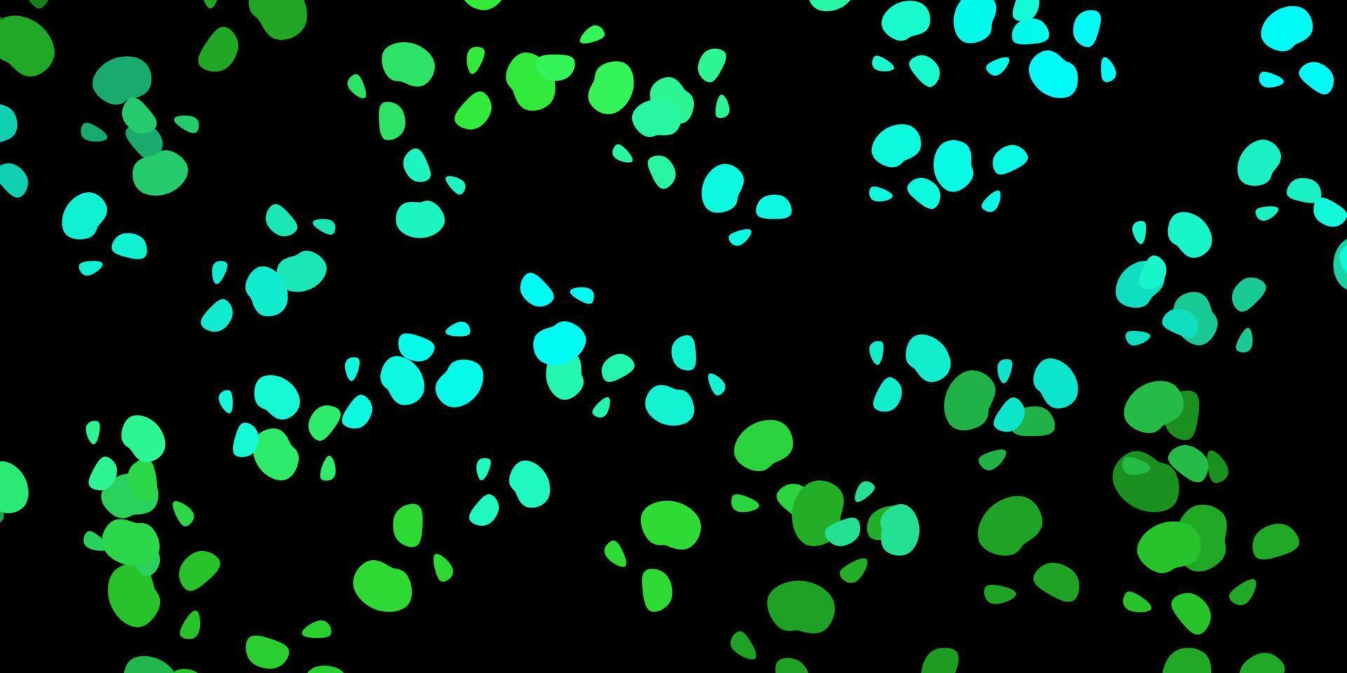 Dark green vector background with random forms.