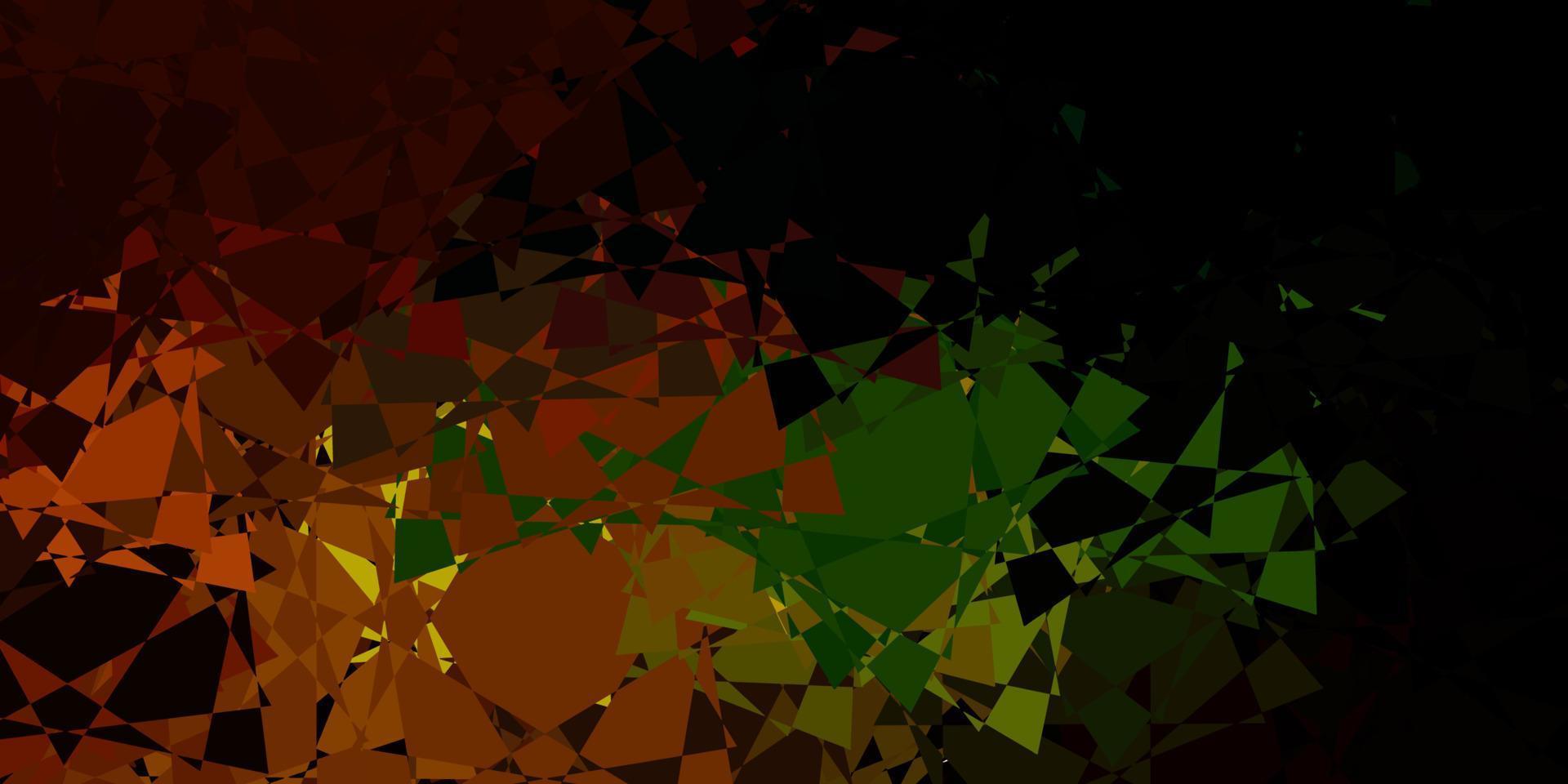 Dark Green, Yellow vector texture with random triangles.