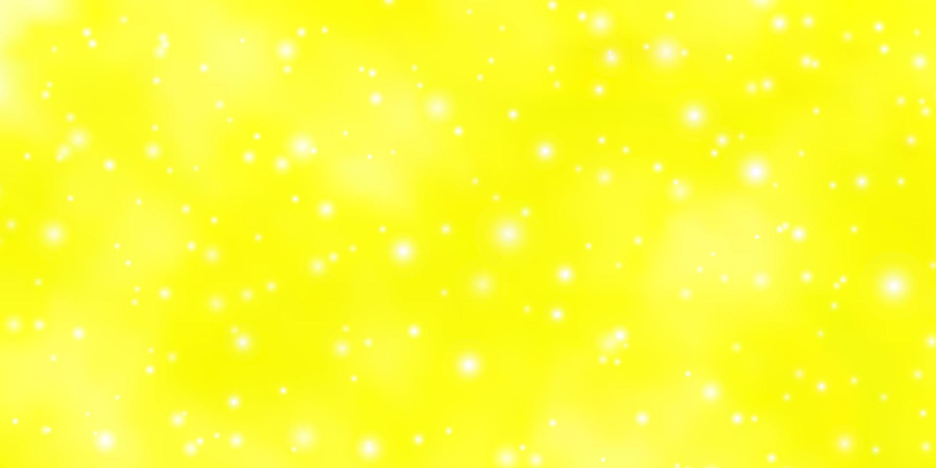 diseño de vector amarillo claro con estrellas brillantes.