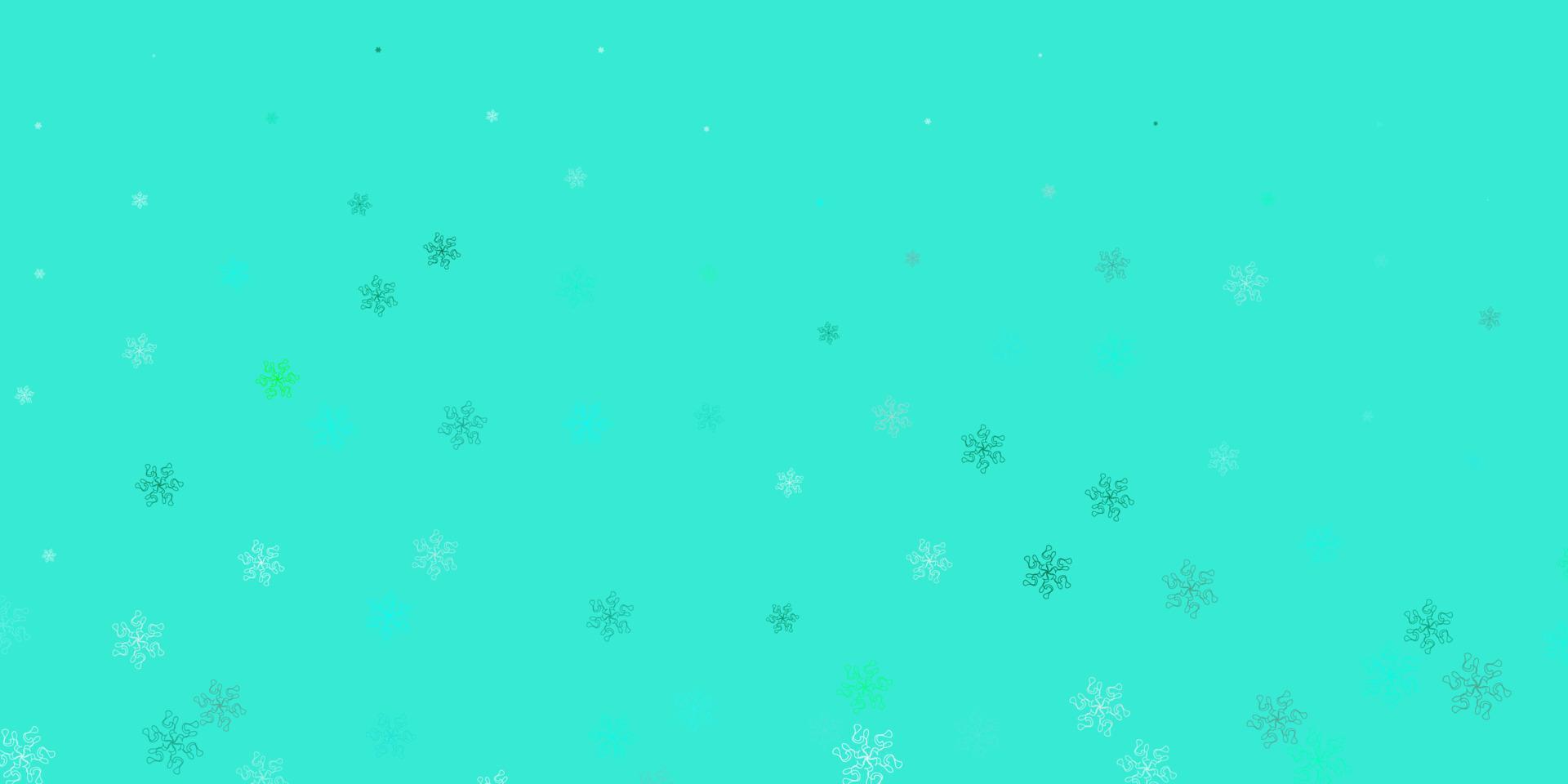 Light green vector doodle background with flowers.