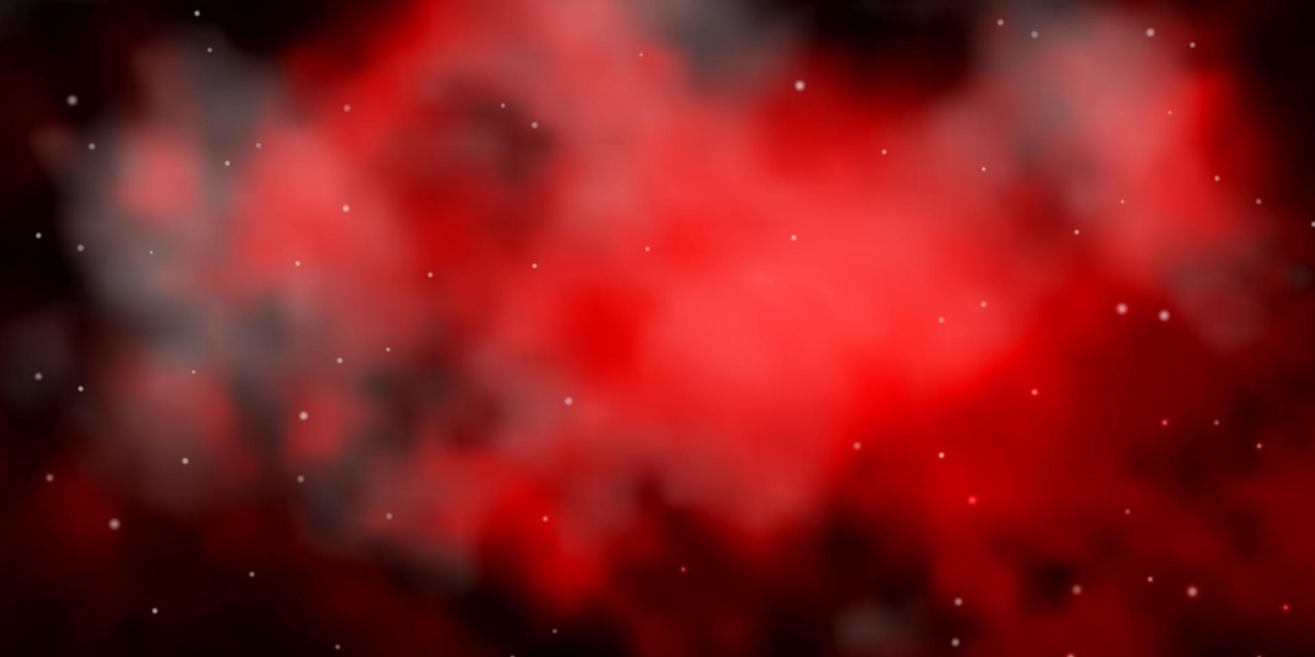 Dark Red vector background with colorful stars.