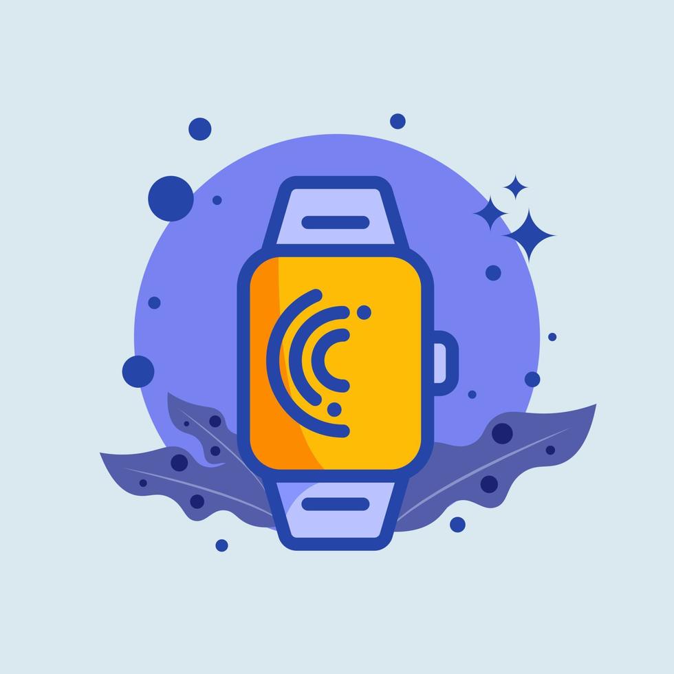 Smartwatch flat illustration. Smart watch signs vector illustration.