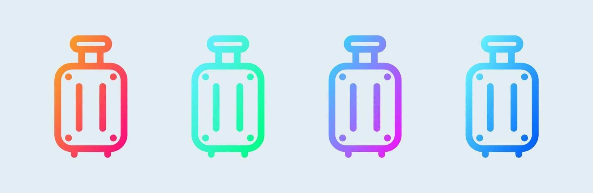 Suitcase line icon in gradient colors. Baggage bag signs vector illustration.