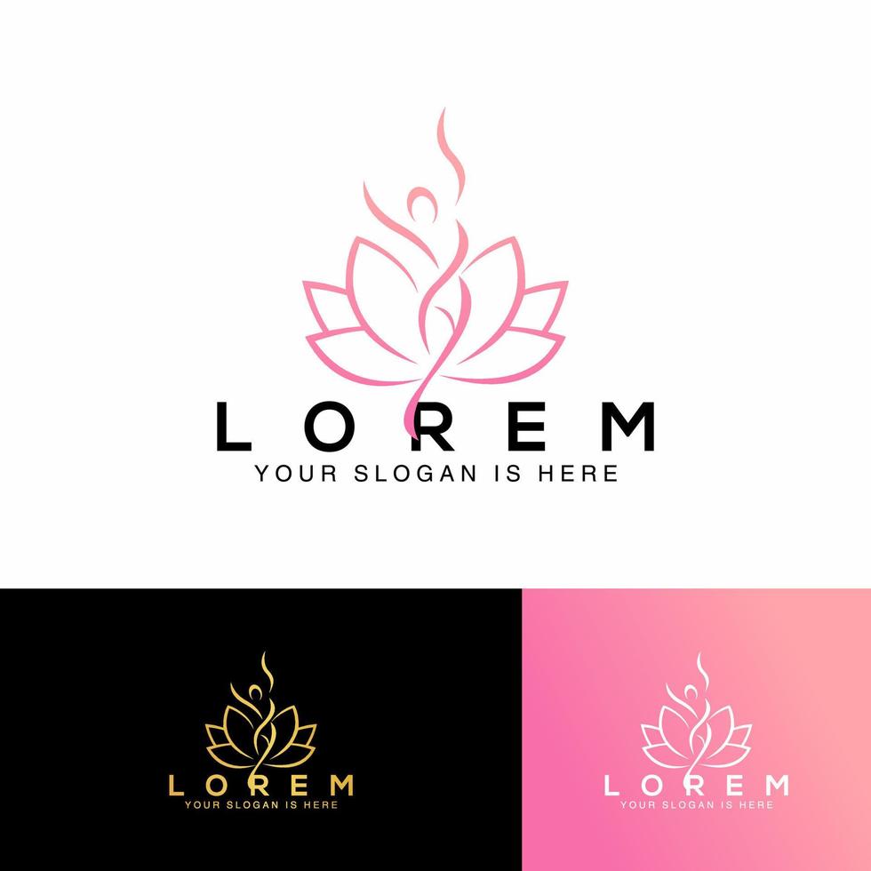 logo illustration of Yoga Flower, perfect logo for fashion, Beauty, etc. vector