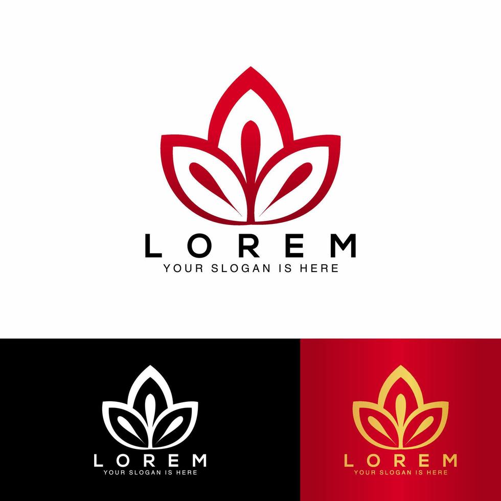 ilustración del logo de lotus simple, logo perfecto para belleza, spa, moda, etc. vector