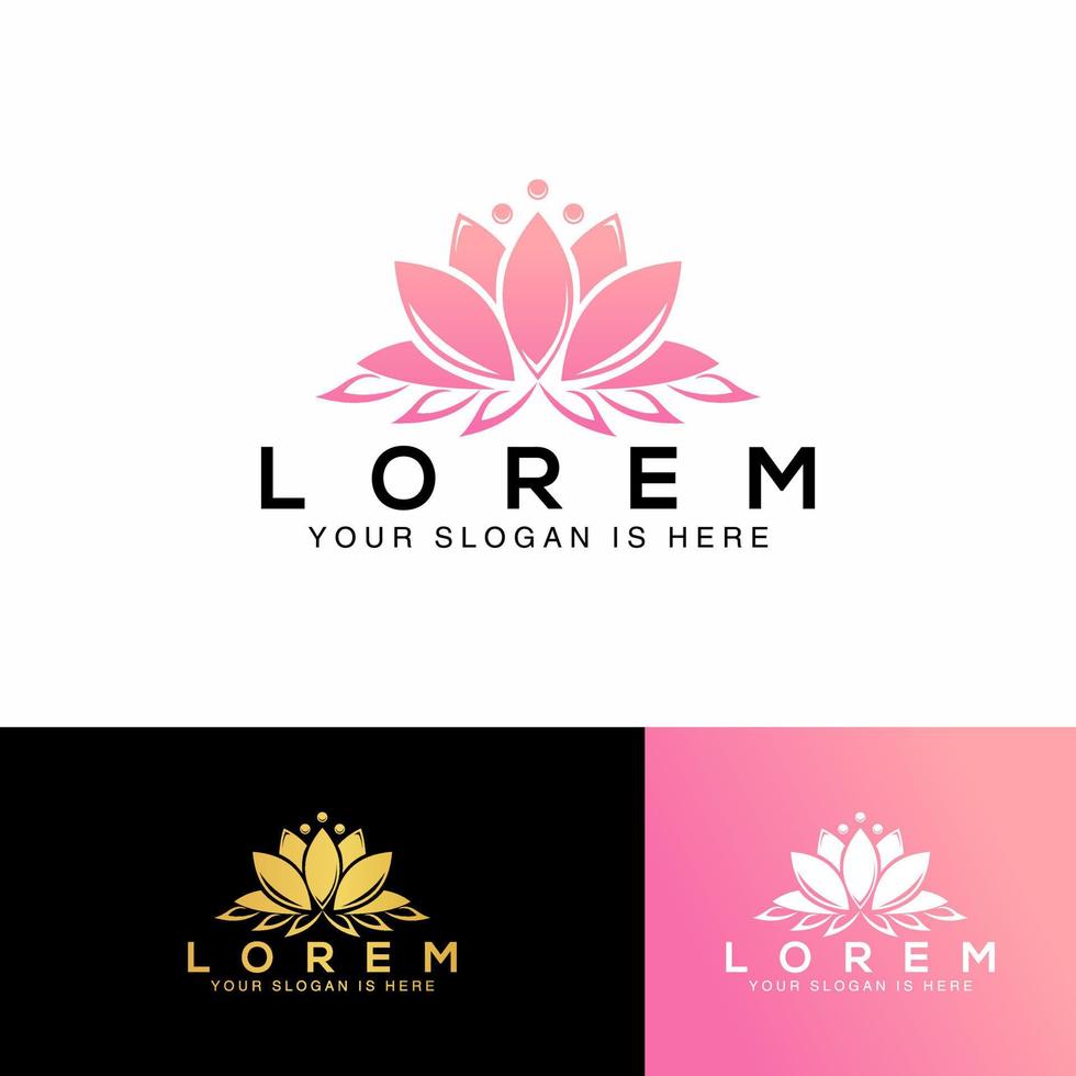 logo illustration of Lotus Flower, perfect logo for fashion, Beauty, etc. vector