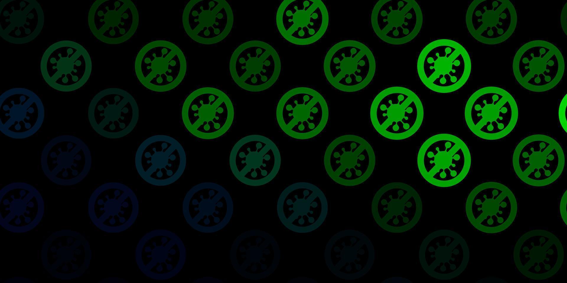Dark Green vector template with flu signs.