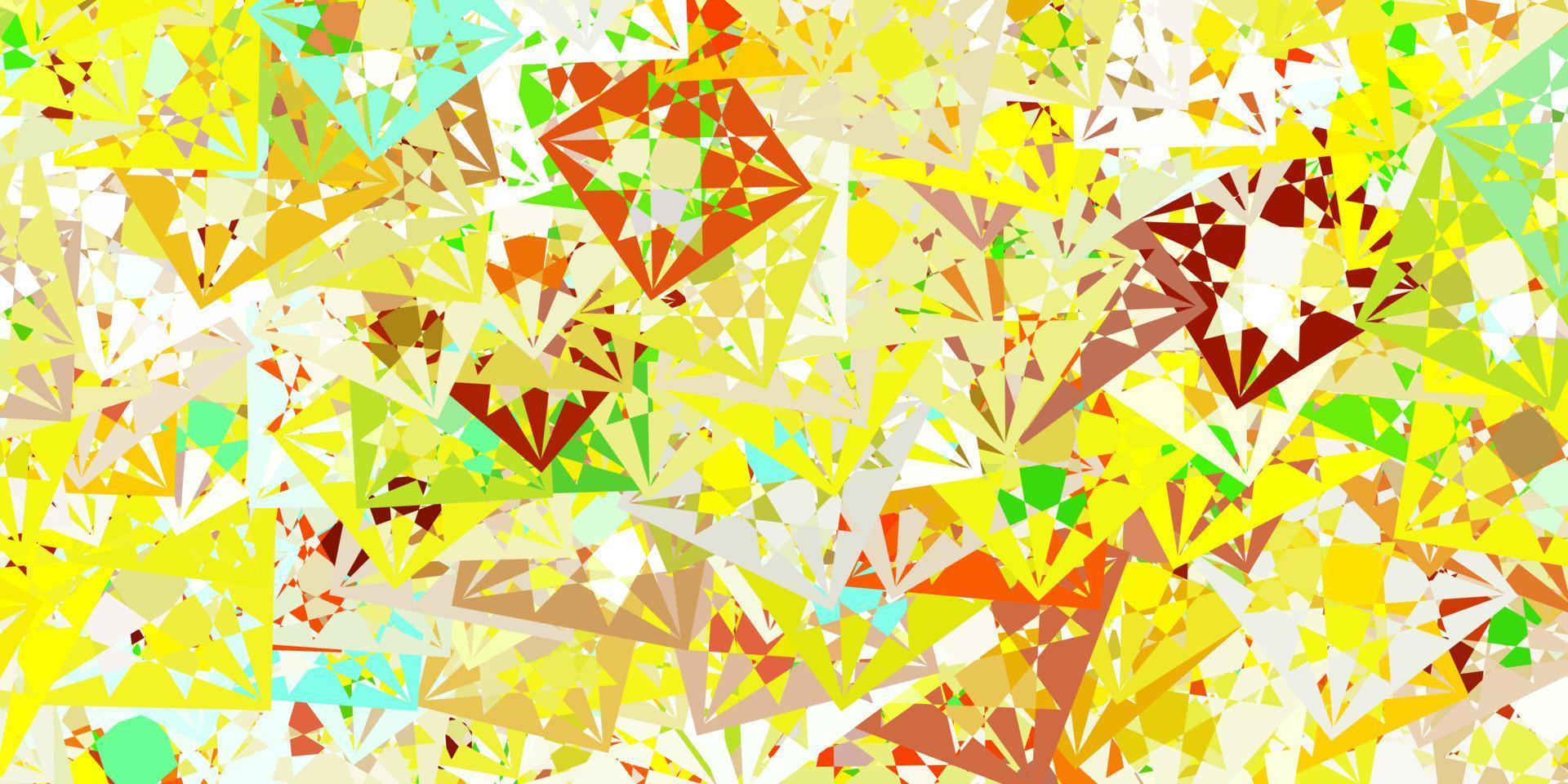 Light Green, Yellow vector background with triangles.