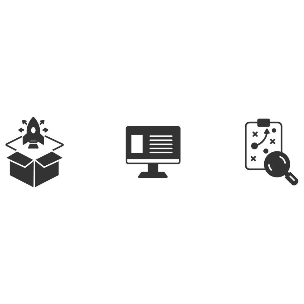 Launching project process icons  symbol vector elements for infographic web
