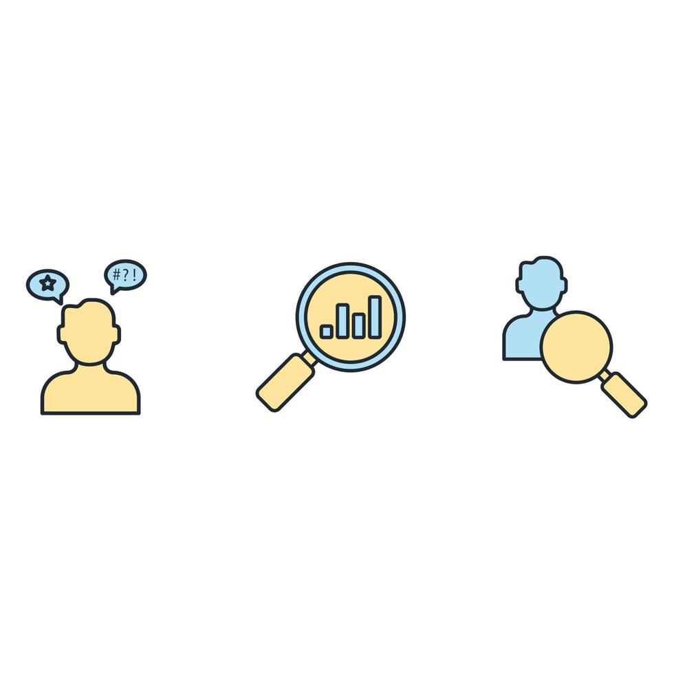 Targeting strategy icons  symbol vector elements for infographic web