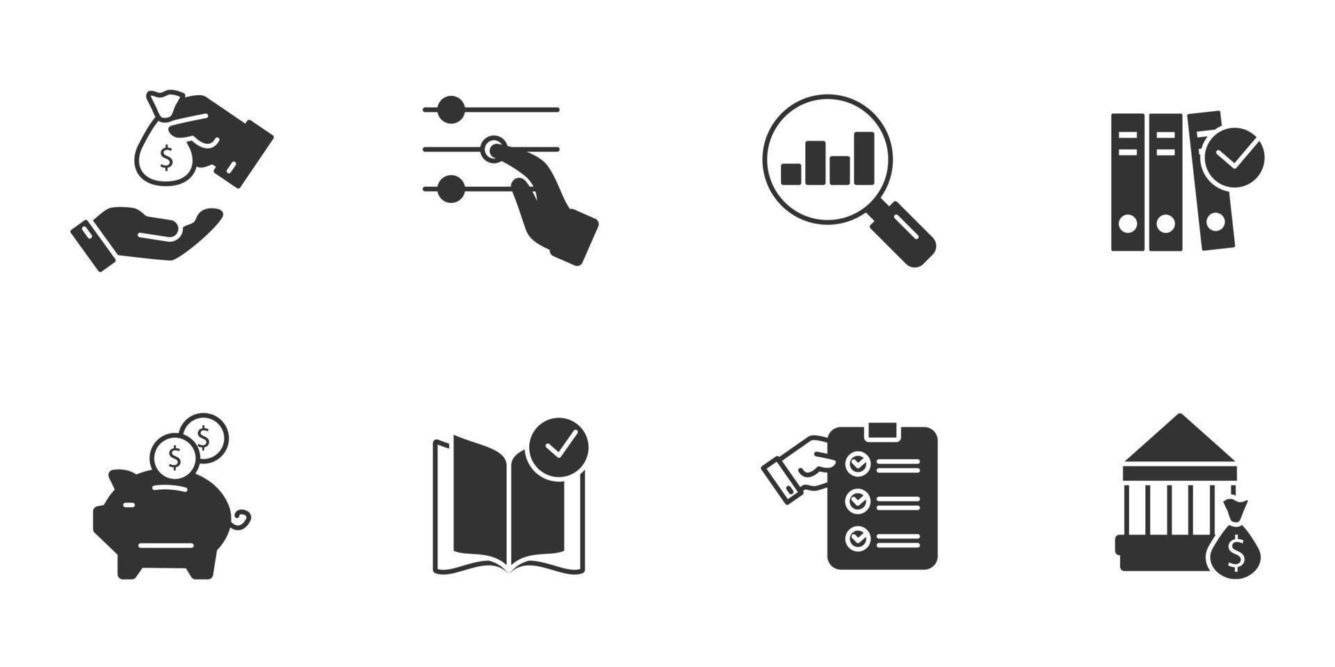 presupuesto. iconos de planificación, ahorro, inversión y control simbolizan elementos vectoriales para la web infográfica vector